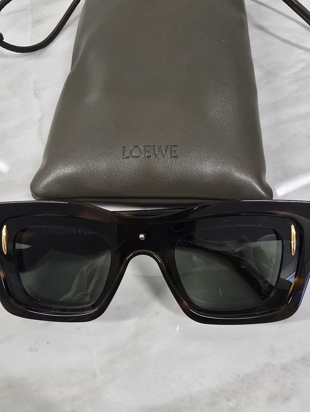 Loewe Square Tortoiseshell Sunglasses - Picture 10 of 13